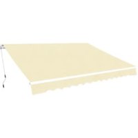 Berkfield Home Folding Awning Manual Operated 600 cm Cream in Beige
