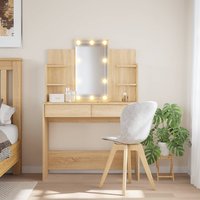 Dressing Table LED Lights Sonoma Oak 96x40x142 cm x 40 x 142 cm