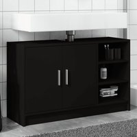 Berkfield Home Sink Cabinet Black 90x29x55 cm Engineered Wood | Size: 90 x 29 x 55 cm