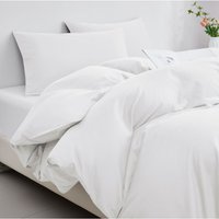 Ezysleep 100% Egyptian Cotton Silver Duvet Cover Set in White | Size: Single