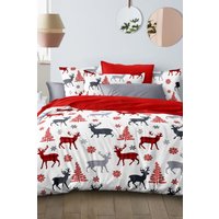 Ezysleep Reindeer Printed Duvet Set in Red | Size: Double