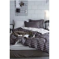 Ezysleep Grey Stripe Printed Duvet Set | Size: Single