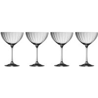 Galway Crystal 'Erne' Saucer Champagne Set of 4 in Clear