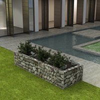 Berkfield Home Gabion Raised Bed Steel 270x90x50 cm in Silver | Size: 270 x 90 x 50 cm