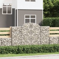 Berkfield Home Arched Gabion Baskets 14 pcs 200x50x120/140 cm Galvanised Iron in Silver