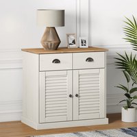 Berkfield Home Sideboard with Drawers VIGO 78x40x75 cm White Solid Wood Pine | Size: 78 x 40 x 75 cm