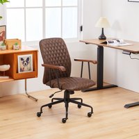 Office Chair Padded Swivel Armchair Wheel Adjustable Height 1 Pack