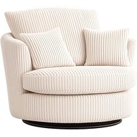 Luxor Jumbo Cord Fabric Single Seater 360 Degree Swivel Chair Sofa Accessory