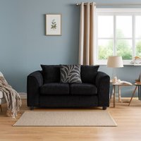 Furnishings For Less UK Zina Chenille Fabric 2 Seater Sofa Scatter Back in Black