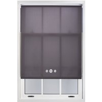 Dark Grey Daylight Roller Blind Triple Chrome Round Eyelets Trimmable Window Shade cm width x 210 cm drop
