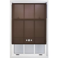 Mocha Daylight Roller Blind Triple Chrome Round Eyelets Trimmable Window Shade Chocolate cm width x 165 cm drop