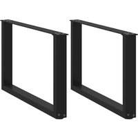 Berkfield Home Coffee Table Legs U-Shaped 2 pcs Black 70x(42-43) cm Steel