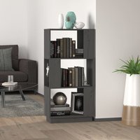 Berkfield Home Book Cabinet/Room Divider Grey 51x25x101 cm Solid Wood Pine | Size: 51 x 25 x 101 cm