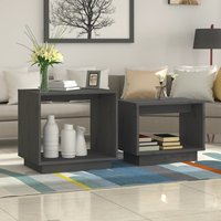 Berkfield Home Nesting Coffee Tables 2 pcs Grey Solid Wood Pine