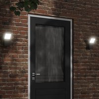 Berkfield Home Outdoor LED Wall Lights 2pcs Black Die-cast Aluminium