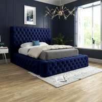 Cambridge Upholstered Soft Touch Velvet Bed Frame Super King