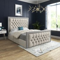 Cheltenham Glitter & Velvet Upholstered Bed Frame Double