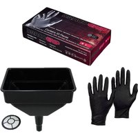 Pegdev Jerry Can Accessory Bundle Premium Nitrile Gloves & Heavy Duty Funnel for Transfers in Black