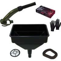 Pegdev Jerry Can Accessory Bundle Metal Spout Replacement Seal Funnel Nitrile Gloves Refuelling in Black