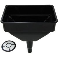 Pegdev Heavy Duty Funnel for Garages, Tractors, & More Durable Plastic Filter in Black