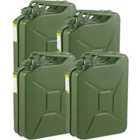 Pegdev 20L Heavy Duty Jerry Cans UN Certified Portable Fuel Container Pack of 4 in Dark Green