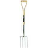 Pegdev Stainless Steel Border Fork with YD Ash Handle for Yard Maintenance in Light Oak