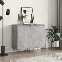 Berkfield Home Sideboards 2 pcs Concrete Grey 40x35x70 cm Engineered Wood in Black | Size: 40 x 35 x 70 cm