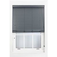 Dark Grey Faux Wood Venetian Blind 50mm Slats String Window Blinds Home & Office cm width x 210 cm drop