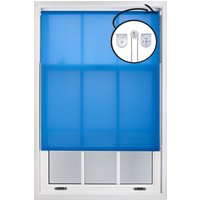 Furnished Blue Daylight Roller Blinds with Metal Fittings - Trimmable Window Shade | Size: 170 cm width x 210 cm drop