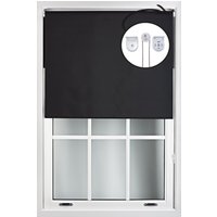 Furnished Black Blackout Roller Blinds with Metal Fittings - Trimmable Window Shade | Size: 150 cm width x 165 cm drop