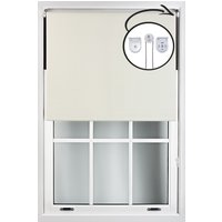 Furnished Cream Blackout Roller Blinds with Metal Fittings - Trimmable Window Shade | Size: 150 cm width x 165 cm drop