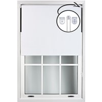 Furnished White Blackout Roller Blinds with Metal Fittings - Trimmable Window Shade | Size: 150 cm width x 165 cm drop
