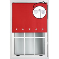 Furnished Red Blackout Roller Blinds with Chrome Round Eyelets & Metal Fittings | Size: 150 cm width x 165 cm drop