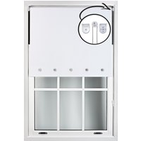 Furnished White Blackout Roller Blinds with Chrome Round Eyelets & Metal Fittings | Size: 150 cm width x 165 cm drop