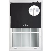Furnished Black Blackout Roller Blinds with Triple Round Eyelets & Metal Fittings | Size: 150 cm width x 165 cm drop