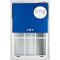 Furnished Blue Blackout Roller Blinds with Triple Round Eyelets & Metal Fittings | Size: 150 cm width x 165 cm drop
