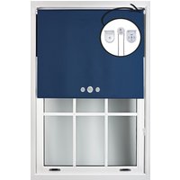 Navy Blue Blackout Roller Blinds Triple Round Eyelets & Metal Fittings cm width x 165 cm drop