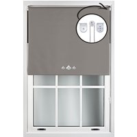 Dark Grey Blackout Roller Blind Triple Diamond Eyelets & Metal Fittings cm width x 210 cm drop