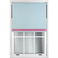 Duck Egg Blackout Fabric Pink Glitter Accent Trimmable Roller Blind cm width x 165 cm drop