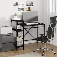 Berkfield Home Desk with Shelves Black 105x50x90 cm Engineered Wood&Iron | Size: 105 x 50 x 90 cm