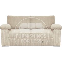 Furnishings For Less UK Delta Large Fabric 2 Seater Sofa With Padded Arms Jumbo Cord in Cream