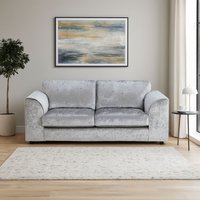 Crystal Crushed Velvet 3 Seater Sofa Full Back Curved Arm