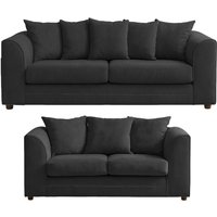 Casper Chenille Sofa Set 3 & 2 Seater Sofa Scatter Back Curved Arm