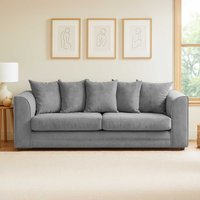 Furnishings For Less UK Casper Chenille 3 Seater Sofa Scatter Back Curved Arm in Grey