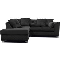 Victoria Soft Plush Velvet 3 to 4 Seater L Shaped Corner Sofa Left Hand Facing Scatter Back