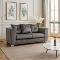 Victoria Soft Plush Velvet Fabric 2 Seater Sofa Scatter Back