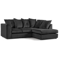 Fernando Soft Plush Velvet 3 to 4 Seater L Shaped Corner Sofa Right Hand Facing Scatter Back