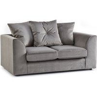 Furnishings For Less UK Fernando Soft Plush Velvet Fabric 2 Seater Sofa - Scatter Back in Grey