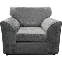 Furnishings For Less UK Monaco Chenille Fabric Single Seater Armchair Curved Arm in Grey
