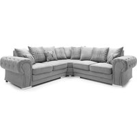 Furnishings For Less UK Milan 5 Seater L Shaped 2 Corner 2 Sofa Scatter Back Chesterfield Grey